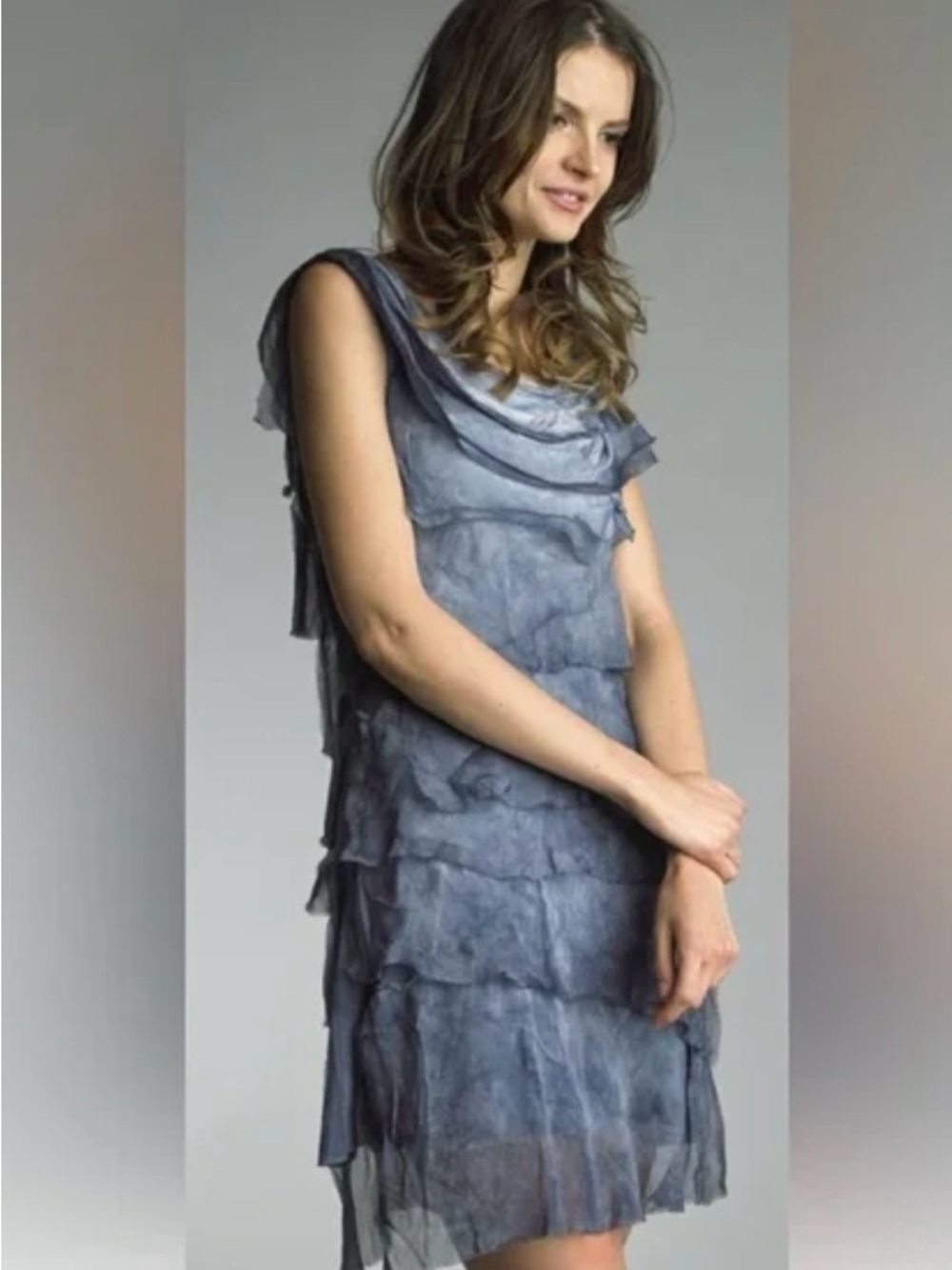 Tempo Paris Blue Ruffle Dress | XL | New with Tags